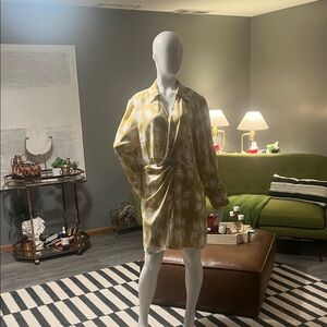 H&M Yellow and White Dress